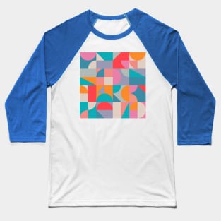 Mid Century Shapes N.04 / Colorful Summer Abstraction Baseball T-Shirt